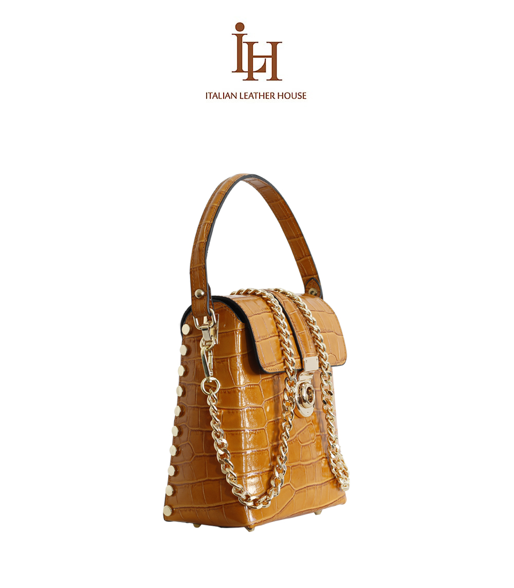 Structured Italian Leather Crossbody Handbag By Grace & Valour