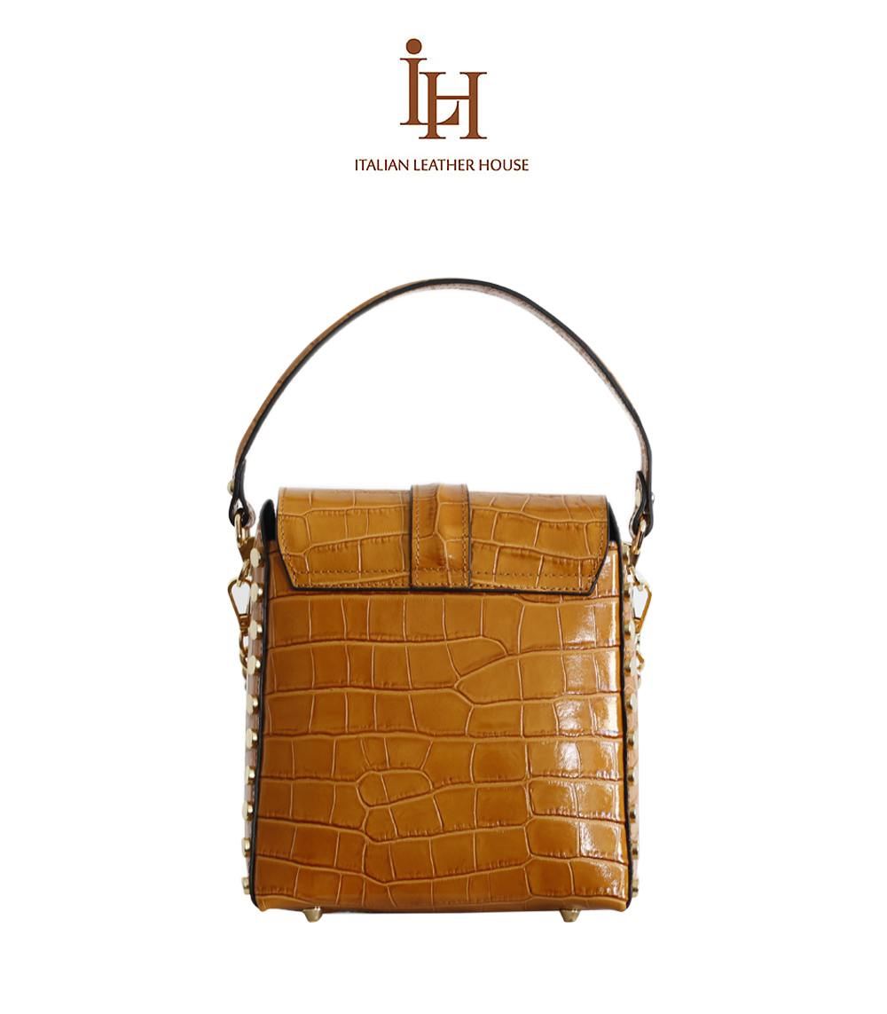 Structured Italian Leather Crossbody Handbag By Grace & Valour